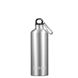 Autsel Sport Alu Trinkflasche 500ml Metall Wasserflasche Flasche BPA-freie aus Aluminium Trinkflasche Einwandige Reiseflasche Fahrrad Outdoor Silber