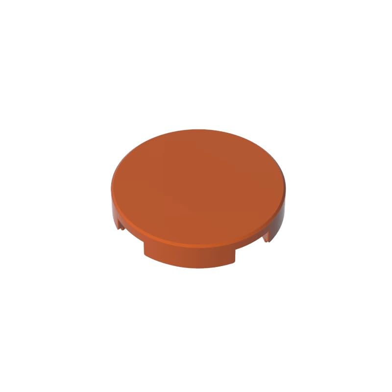 Gobricks 14769 Circular Plate Tile Round 2x2 with Bottom Stud Holder 50 Pieces GDS-611 Compatible with Lego Building Blocks Color:Dark Orange — image 1