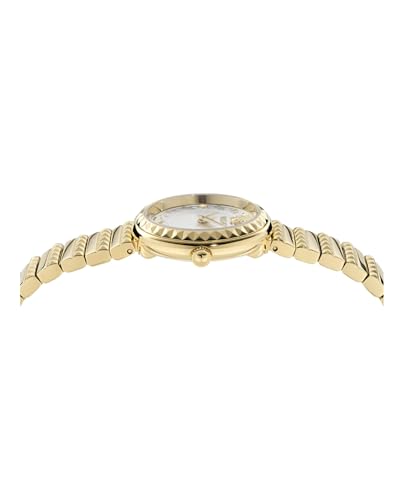 Versace Greca Goddess Petite Collection Luxury Womens Watch Timepieces with a Gold Bracelet and Case Featuring a Silver Dial2