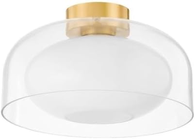Mitzi H746501-AGB Giovanna - 1 Light Flush Mount 8.25 inches Tall and 14 inches Wide - Aged Brass