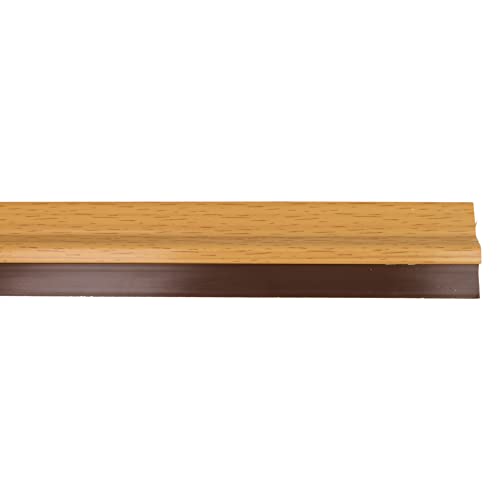 Amig - Burlete para Puertas de Entrada o de Paso | Burlete Adhesivo de sobreponer | Adhesivo Cepillo de PVC semirrígido | 1 m | Roble | PVC