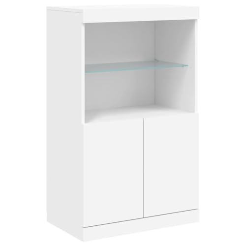 vidaXL Credenza con Luci LED Bianca 60,5x37x100 cm