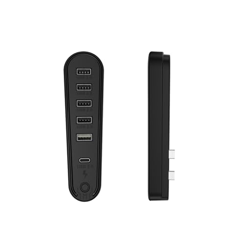 6-in-1 USB 2.0 HUB Data Transfer Expander with RGB Lights for PS5 Pro/PS5 Slim - Type-C Input -  Rixavleo
