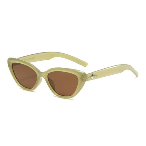 Lunettes de soleil oeil de chat vintage LVTFCO vert gelée protection UV400