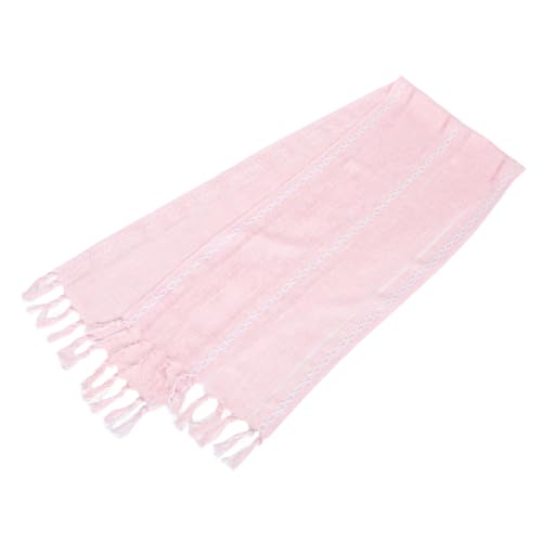 LOORGVEL Mesa Comedor Runner Decorativo con Borlas Rosa Estilo Rústico Bohemio para Cocina Banquetes Fiestas