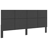 vidaXL Tête de Lit Cadre de Lit Tapissée Rembourrée Capitonnée Couchage Chambre à Coucher Maison Intérieur Gris Foncé Tissu 200x200 cm