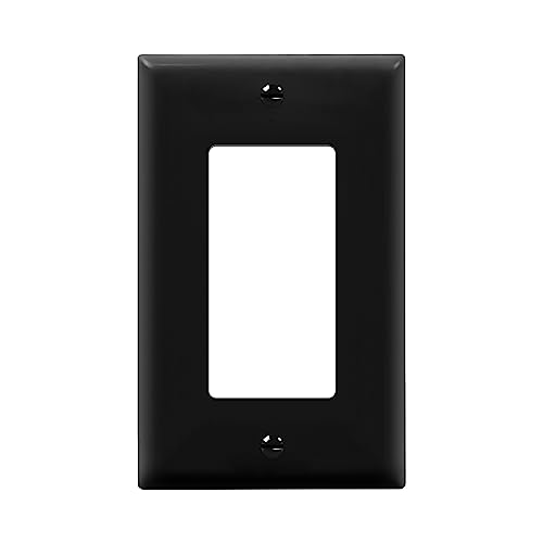 ENERLITES 1-Gang Black Decorator Light Switch Outlet Wall Plate Cover | 1…