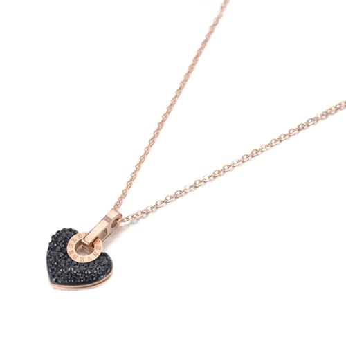 Colliers pour femmes filles avec pendentif coeur scintillant