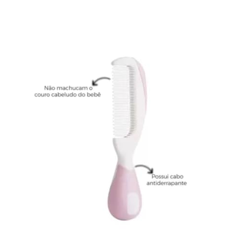 PACK ESCOVA E PENTE + TESOURINHA - ROSA