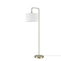 Globe Electric 61000021 58" Floor Lamp, Brass, White Linen Shade, On/Off Rotary Switch on Socket, Floor Lamp for Living Room, Floor Lamp for Bedroom, Home Improvement, Home Office Accessories