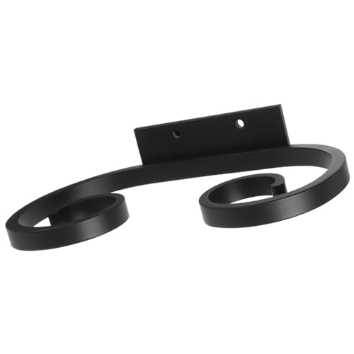 PRETYZOOM Soporte Colgante para Copas De Vino Negro Sin Perforación, Aluminio, Capacidad Alta, para Cocina o Bar, 2 Copas, Estante Organizador De Pared