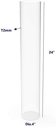 Miniatura 4 de FixtureDisplays Tubo acrílico transparente de 4 pulgadas (nominal) de diámetro (3.937 pulgadas de diámetro exterior exacto) x 24 pulgadas de largo,