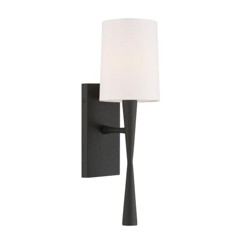 Image of Crystorama Trenton 1 Light Black Forged Sconce