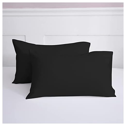 Lanest Housing Pillow Cases Queen, 2 Pack Black Microfiber Pillow Case with 2000 Thread Count, Breathable and Super Soft Pillowcase Queen Size