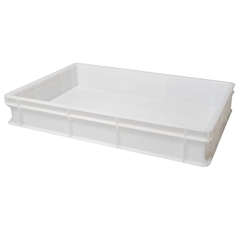 Forgast Caja para Pizza | Caja para Pizza Blanca | 60x40x10 cm | Bandeja para Masa de Pizza y Más | Prácticos Accesorios para Pizza | Caja para Pizza para Levadura o Masa | Fabricada en Polietileno