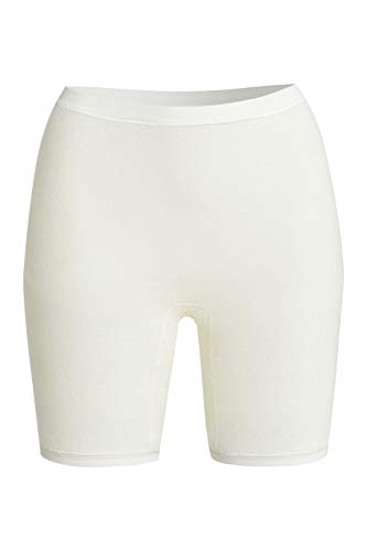 con-ta Normalbeinschlüpfer, weiche Unterwäsche für Damen aus Baumwolle und Angora, Bequeme Unterbekleidung, anliegende Pants, in Wollweiß, Größe: 40