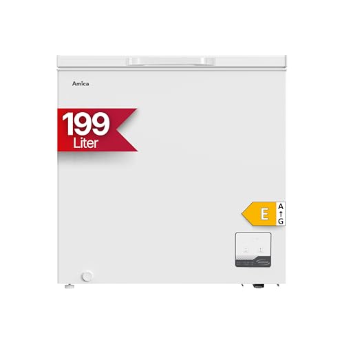 Amica Gefriertruhe freistehend 199 l FrostControl Inverter‑Kompressor elektronische Steuerung 2 Gefrierkörbe 83,5 x 82,3 x 55,6 cm – Gefriertruhe Weiß