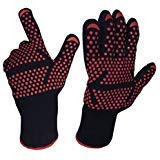 BBQ Grill Gloves, Oven Heat Resistant Gloves Grilling Mitts Set Cooking Gloves with Meat Shredder Claws and Silicone Basting Brush, BBQ Accessories for Baking Barbecue Smoker Kitchen and Outdoor Cook