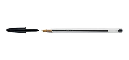 Image of BIC Cristal Ballpoint Pen - Black - Pack of 4 Comfortable and Super-Durable Ballpoint Pens Medium Point (1.0 mm)