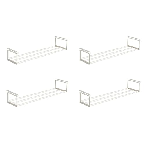 HGZBS Expandable Shoe Rack Organizer - Adjustable Shoe Rack & Under Cabinet Shelf - for Shoe or Clothing Storage and Organization, Under Shelf Storage (White,4 Pcs)