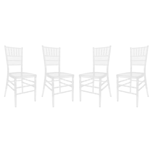 Hurrylying Lot de 4 chaises empilables - En plastique transparent - Pour salle à manger, terrasse et événement - Avec assise ergonomique - Élégantes -...
