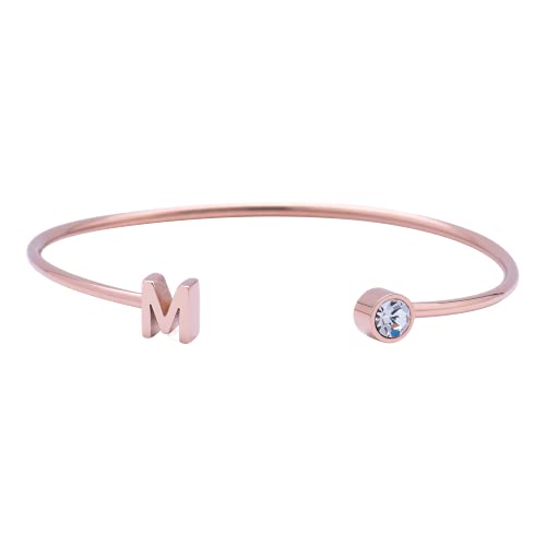 Opiniones de Pulseras para Dama - los más vendidos. 47 LuckyLy Pulsera para Mujer con Inicial Letra tipo Brazalete, Acero Inoxidable con Baño de Oro Rosa 18k y Zirconia Cúbica – Regalos para Mujer Originales y Cumpleaños, Modelo...