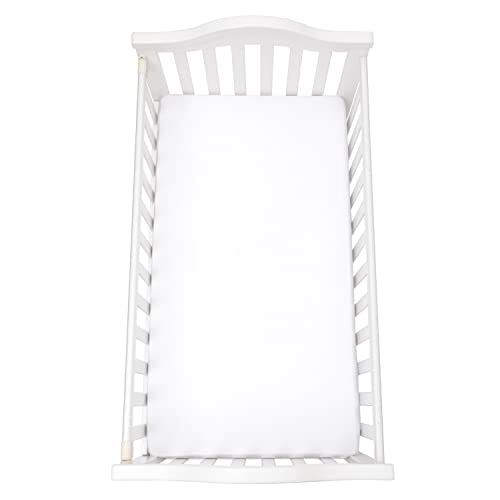 Hbhlfz Luxury Soft 100% Crib Bamboo Sheets For Baby Boys Girls -Baby Crib Sheet Neutral For Standard Crib Mattress & Toddler Bed Mattress, Soft And Safe Deep Pocket Fitted Sheet, White #TOP6