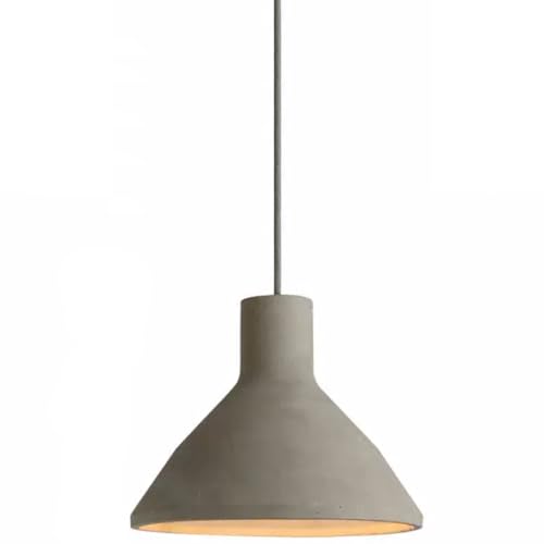 Lustre béton industriel gris vintage à 1 lumière pour plafond intérieur