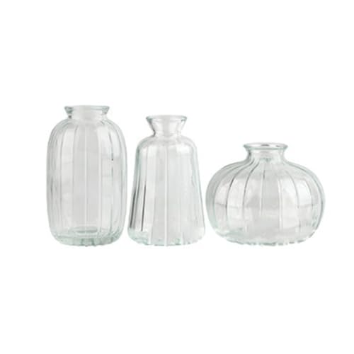 Vase à bourgeons nervurés verre transparent pour sublimer une seule fleur - 2