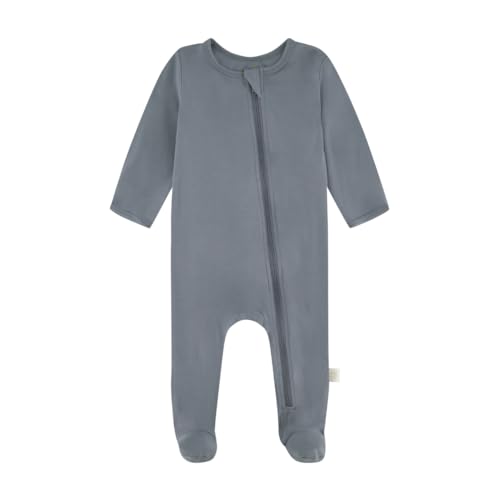 UPF 50+ Sun Protection - Bamboo Footed Romper - 0-12M (Stone Blue, 9-12M)