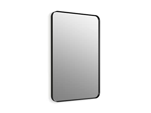 Kohler Essential 24 in. W x 36 in. H Rectangular Framed Wall Mount Bathroom Vanity Mirror in Matte Black