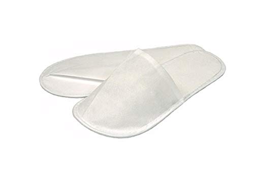 déliktess® - Mules - Chaussons - pantoufles jetables antidérapants par 5 paires - Blanc - pour hotel, chambres d'hotes, spa, thalasso ou institut de beauté Cover