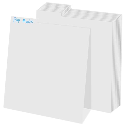 Artibetter 10個 ビニールレコードディバイダー タブ付き丸角設計 軽量耐破れ仕切りカード アルバム整理用類ラベル可能 ビニールレコードオー