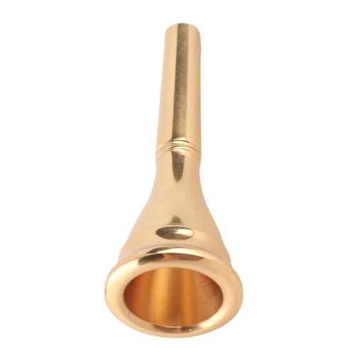 Bocina de latón para trompa, boquilla de repuesto dorada 2,5 x 6,5 cm - Sonido claro y melodioso, diseño resistente y estilizado para principiantes y profesionales