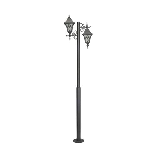 Kyess Lighting Pole Light, Outdoor Garden Light, 2 Lights, Crinkle Black, Aluminium Glass Steel, Classical Modern, 50 x 220 cm, B22 Holder-image-32