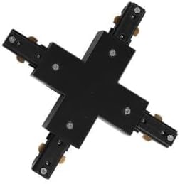 Black H Track X Connector H Type Single Circuit 3-Wire-1 Track Lighting Accessories for H Track System Track Lighting Kit Black X Connector