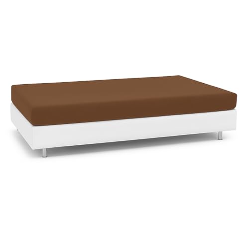 BIANCALUNA - Copriletto elastico Living Genius tinta unita Anti Macchia - Divano Letto Singolo da 90 a 200 cm Made in Italy - Biscotto