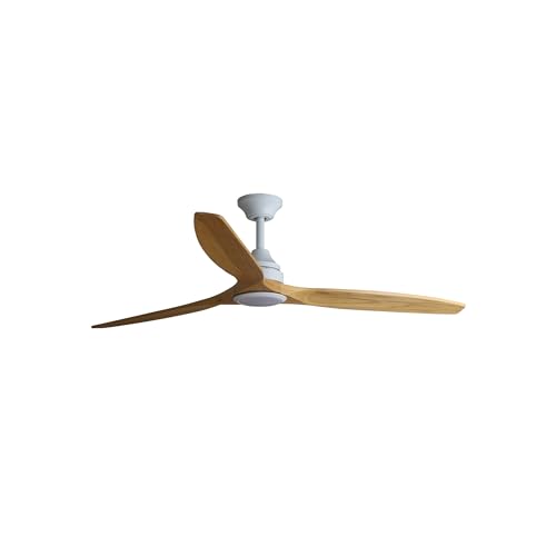Faro ALO Grand ventilateur de plafond CC en bois blanc Cct 6 vitesses