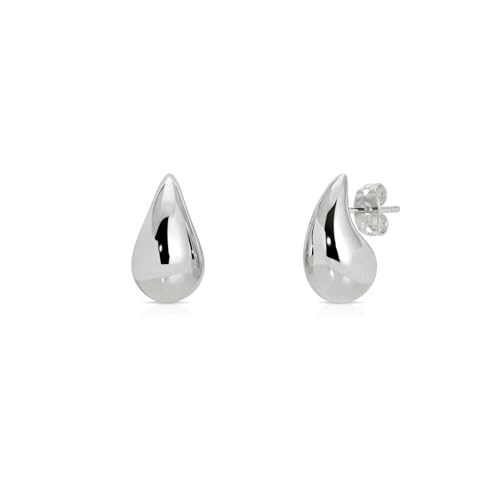 Small Teardrop Gold Chunky Earrings for Women,Thick Gold Plated Hoop Hypoallergenic Water Drop Earring Dupes for Women 18MM