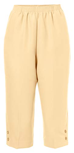 Alfred Dunner Women's Plus Size Classic FIT Capri, Yellow, 24W