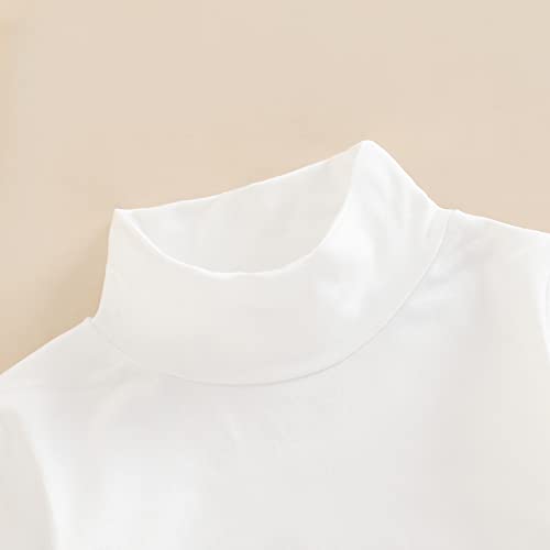 Newborn Baby Boy Girl Turtleneck Onesie Long Sleeve Basic Romper Solid Color Casual One Piece Bodysuit Fall Clothes4