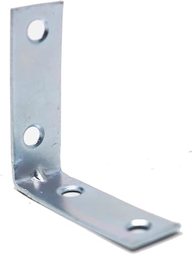 Image of fiXte Steel Corner Brace Repair Brackets Zinc Plated Right Angle 50mm x 16mm - Available in Packs of 4 and Packs of 10 (Pack of 4)