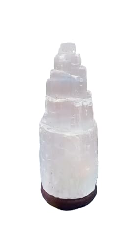 Lampe tour sélénite en cristal blanc, le cadeau bien-être idéal