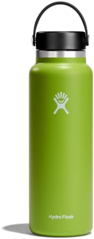 HYDRO FLASK - Water Bottle 591 ml (20 oz) - Vacuum Insulated Stainless Steel Water Bottle Flask with Leak Proof Flex Cap with Strap - BPA-Free - Wide Mouth - White