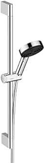 hansgrohe Pulsify S 1-Spray Handshower with Slide Bar and Hose, PowderRain, IntenseRain, Pulsating Massage, in Chrome, 24161001