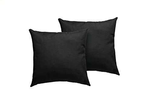 Simurq Kissenbezug 40x40 - 2er Set - 2 Kissenbezüge mit unsichtbarer Reissverschluss für Deko Wohnzimmer | Zierkissen, Sofakissen, Couchkissen |Bezug Kissenhülle Kissenbezug 50x50 (40x40 cm, Schwarz) Cover