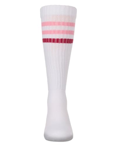 MeMoi Girls' TwoTone Varsity Stripe Knee High Socks4