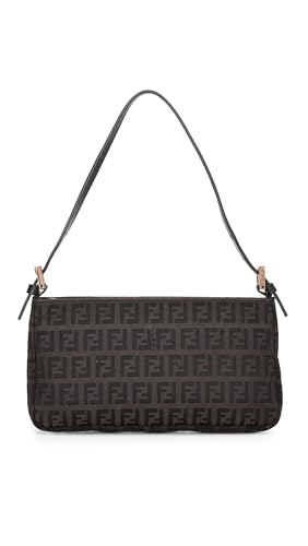 WHAT GOES AROUND COMES AROUND Women's Pre-Loved Fendi Brown Zucchino Shoulder Mini Bag