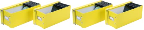 Snap-N-Store CD Storage Box - Pack of 2/2 - Durable Disc Holder with Lid to Store for Discs (2 Pack - CD, Yellow)