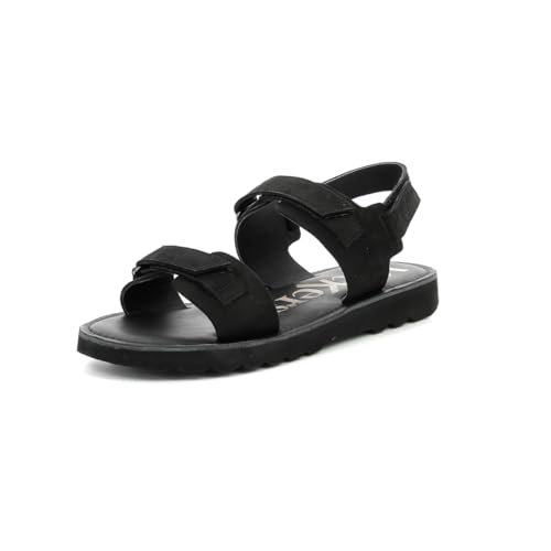 Kickers Sandalia con correa al tobillo para hombre, Negro, 43 EU